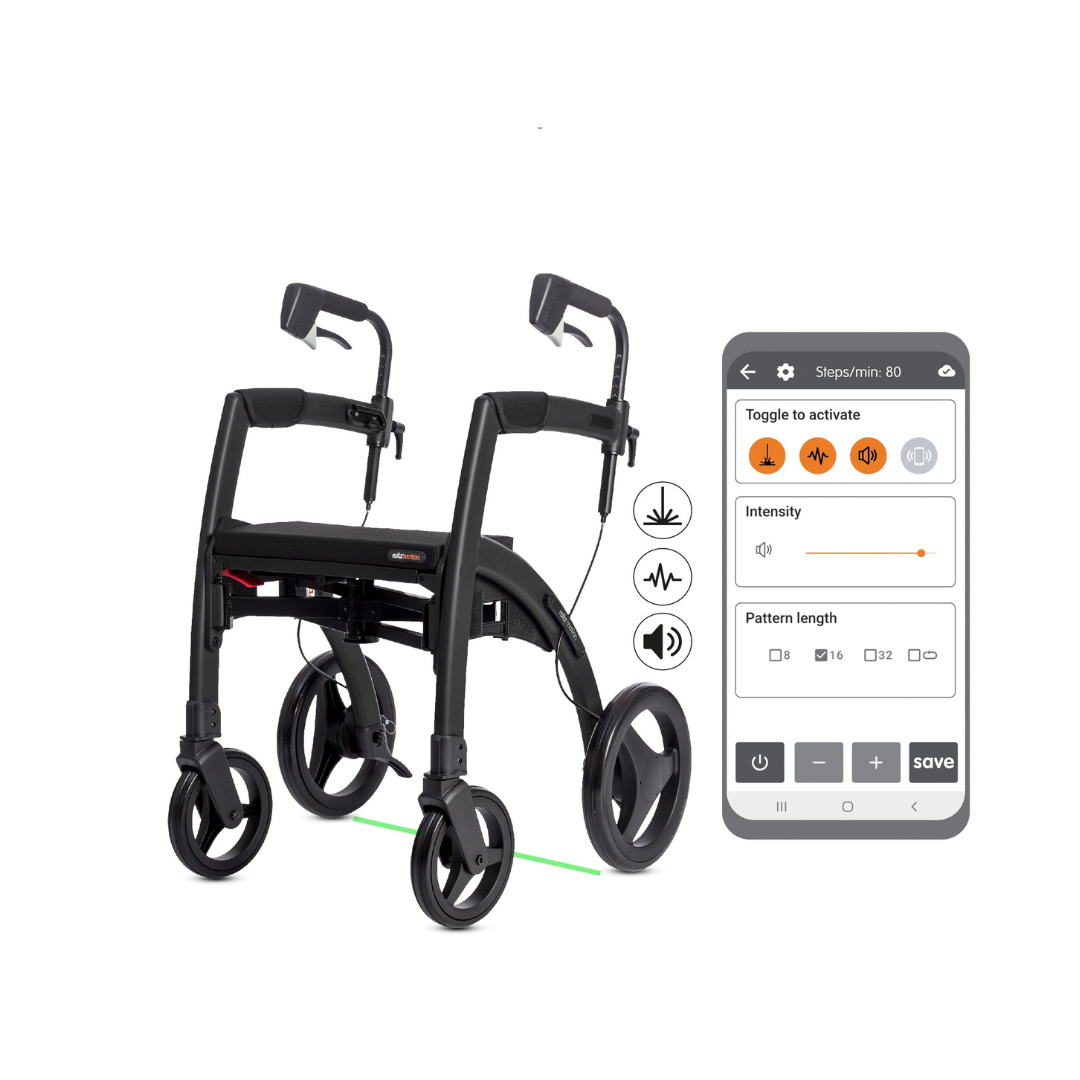 Rollz Motion Rhythm 2-In-1 Hybrid Chair - Parkinson's Rollator with Adjustable Cues - Senior.com Rollators